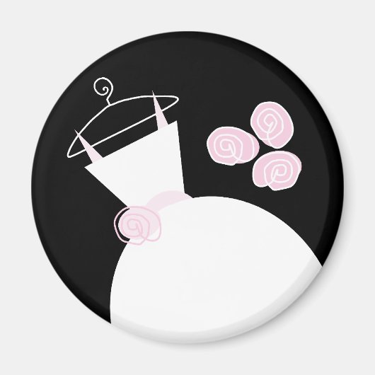 Weddenschap Gwn Pink fridge magneet zwart (Voorkant)