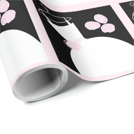 Weddenschap Gwn Pink zwarte pastel Cadeaupapier (Rol Hoek)