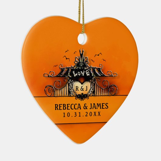 Weddenschap - Halloween Love Keramisch Ornament (Rechts)