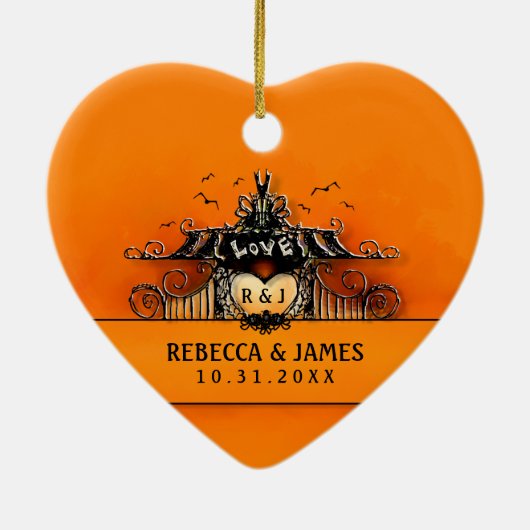 Weddenschap - Halloween Love Keramisch Ornament (Achterkant)