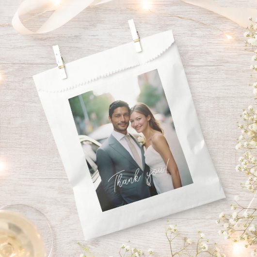 Weddenschap Handgeschreven Bedankt 1 Foto Bedankzakje (Geknipt)