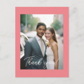 Weddenschap Handgeschreven Bedankt 1 Foto Briefkaart (Voorkant)