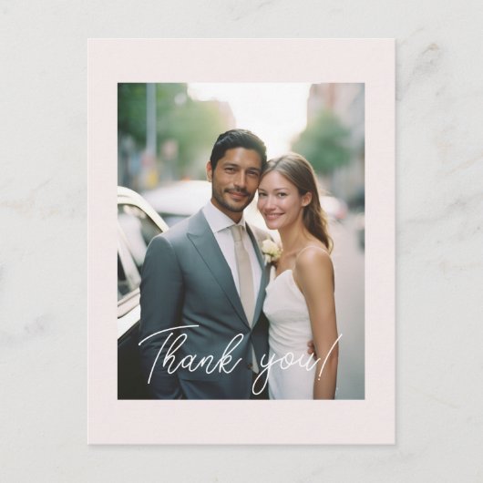 Weddenschap Handgeschreven Bedankt 1 Foto Briefkaart (Voorkant)