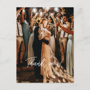 Weddenschap Handgeschreven Bedankt 1 Foto Briefkaart