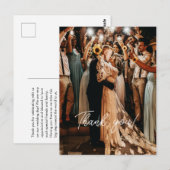 Weddenschap Handgeschreven Bedankt 1 Foto Briefkaart (Voorkant / Achterkant)