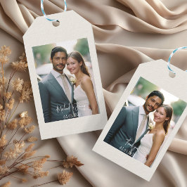 Weddenschap Handgeschreven Bedankt 1 Foto Cadeaulabel