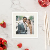 Weddenschap Handgeschreven Bedankt 1 Foto Servet (Insitu)