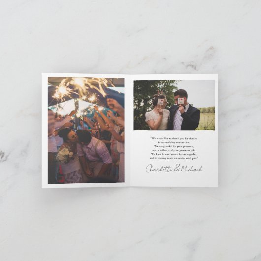 Weddenschap Handgeschreven Bedankt 3 Foto's (Binnen)