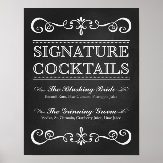 Weddenschap - Handtekening Cocktail-bord Poster (Voorkant)