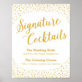 Weddenschap - Handtekening Cocktail Confetti Sign Poster (Voorkant)