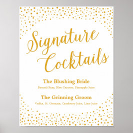 Weddenschap - Handtekening Cocktail Confetti Sign Poster