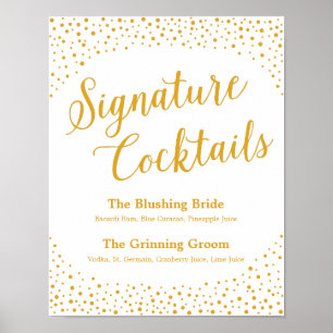 Weddenschap - Handtekening Cocktail Confetti Sign Poster