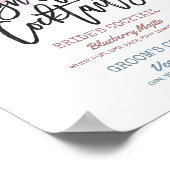 Weddenschap Handtekening Cocktail Drink Menu Boho Poster (Hoek)