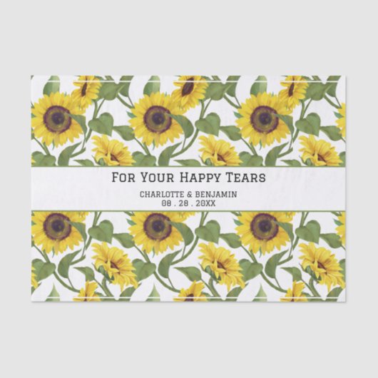 Weddenschap Happy Tears Sunflower Tissuepapier (Voorkant)