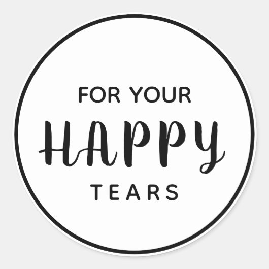 Weddenschap Happy Tears | Weefselvak Ronde Sticker (Voorkant)
