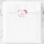 Weddenschap Hart Floral Spring Wedding Monogram Sticker (Tas)