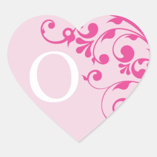 Weddenschap Hart Letter o Monogram Pink Weddenscha Hart Sticker (Voorkant)