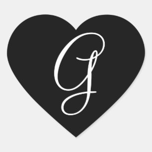 Weddenschap Hart Monogram Letter G Wedding Envelop Hart Sticker