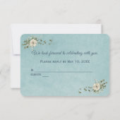 Weddenschap Hart RSVP op Aqua Kaart (Achterkant)