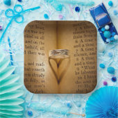 Weddenschap Hart Shadow op Bijbel Papieren Bordje (Feest)