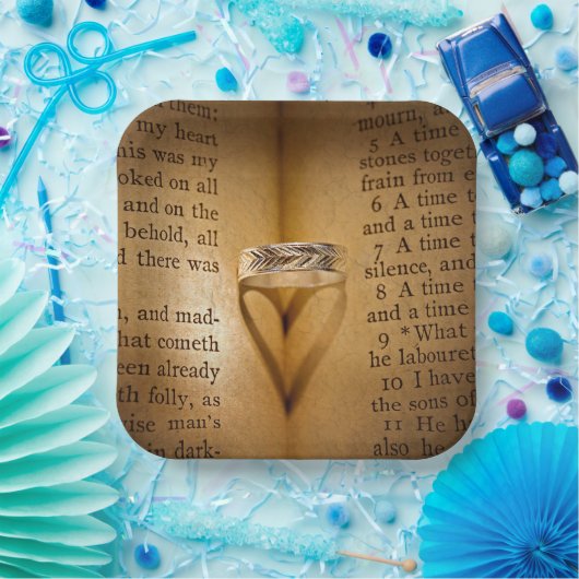 Weddenschap Hart Shadow op Bijbel Papieren Bordje (Feest)