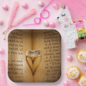 Weddenschap Hart Shadow op Bijbel Papieren Bordje (Feest)