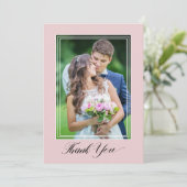 Weddenschap Hartelijk dank 2 Foto roze dank Bedankkaart (Staand voorkant)