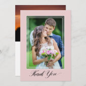 Weddenschap Hartelijk dank 2 Foto roze dank Bedankkaart (Voorkant / Achterkant)