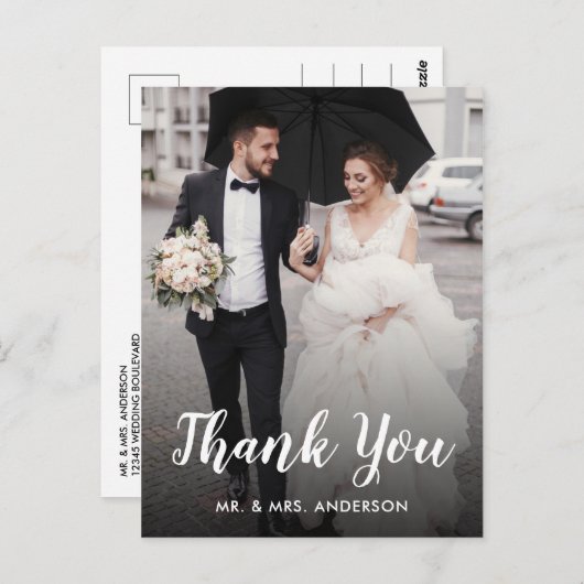 Weddenschap Hartelijk dank Aangepast fotowitscript Briefkaart (Voorkant / Achterkant)