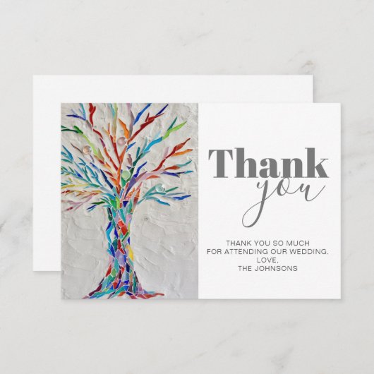 Weddenschap Hartelijk dank Bedankkaart (Voorkant / Achterkant)