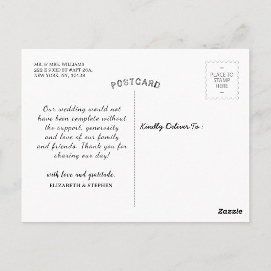 Weddenschap Hartelijk dank Blauwgroen gouden Confe Briefkaart (Achterkant)