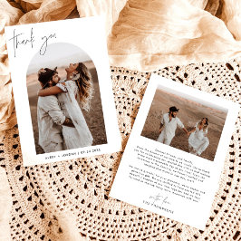 Weddenschap Hartelijk dank | Boho Arch Foto bedank Kaart