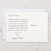 Weddenschap Hartelijk dank Briefkaart - Paar voor (Achterkant)