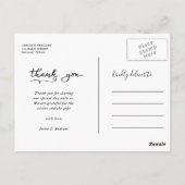 Weddenschap Hartelijk dank Casual script | Twee fo Briefkaart (Achterkant)