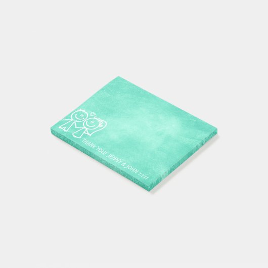 Weddenschap Hartelijk dank Chalkboard Mint Aquamar Post-it® Notes (Schuin)
