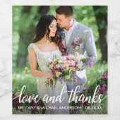 Weddenschap Hartelijk dank en foto's van Bedankt Wijn Etiket (Enkel label)