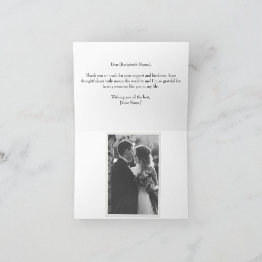 Weddenschap Hartelijk dank Feestdagen Kaart (Binnen)