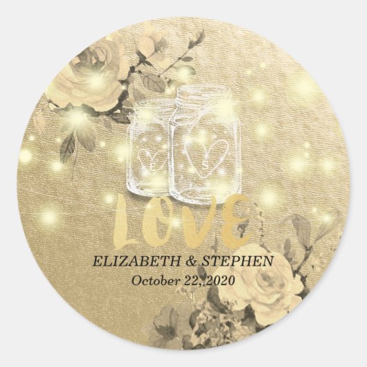 Weddenschap Hartelijk dank Floral Mason Jar String Ronde Sticker (Voorkant)