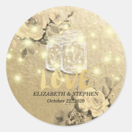 Weddenschap Hartelijk dank Floral Mason Jar String Ronde Sticker