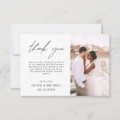 Weddenschap Hartelijk dank Foto minimalist legant Bedankkaart (Voorkant)