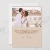 Weddenschap Hartelijk dank Foto minimalist Romanti Bedankkaart (Achterkant)