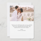 Weddenschap Hartelijk dank Foto minimalist Romanti Bedankkaart (Achterkant)