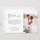 Weddenschap Hartelijk dank Foto minimalistisch mod Bedankkaart (Voorkant)