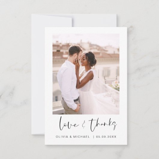 Weddenschap Hartelijk dank Foto Simple Minimalist Bedankkaart (Voorkant)
