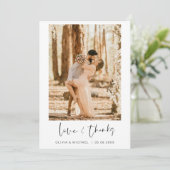 Weddenschap Hartelijk dank Foto Simple Minimalist Bedankkaart (Staand voorkant)