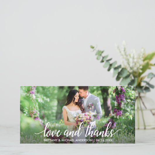 Weddenschap Hartelijk dank, foto van Bedankt W (Staand voorkant)