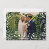 Weddenschap Hartelijk dank! Foto van White Floral Bedankkaart (Voorkant)