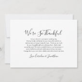 Weddenschap Hartelijk dank! Foto van White Floral Bedankkaart (Achterkant)