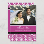 Weddenschap Hartelijk dank Fotokaarten Hot Pink Da Bedankkaart (Voorkant / Achterkant)