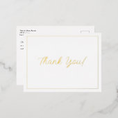 Weddenschap Hartelijk dank, Gold, bericht Folie Feestdagen Briefkaart (Voorkant / Achterkant)